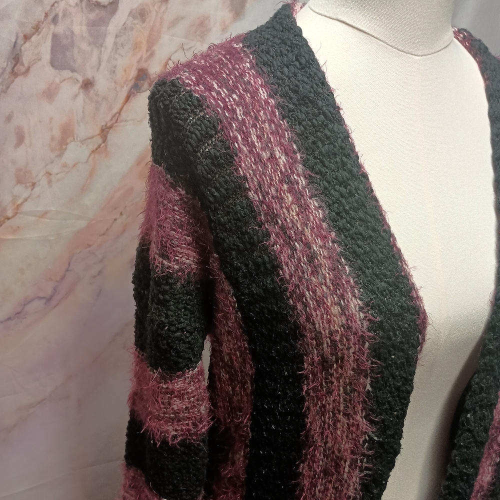 Chelsea & Theodore Fuzzy Striped Cardigan - Picture 3 of 6